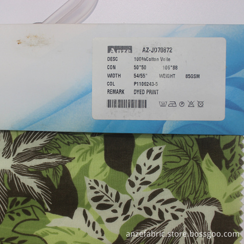 Professional 50s 100% Cotton Textile Voile Fabric